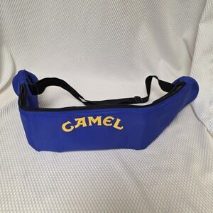 Joe Camel 6 Can Insulated Bag Vintage Beer Sleeve Tube Cooler Blue Cigarette